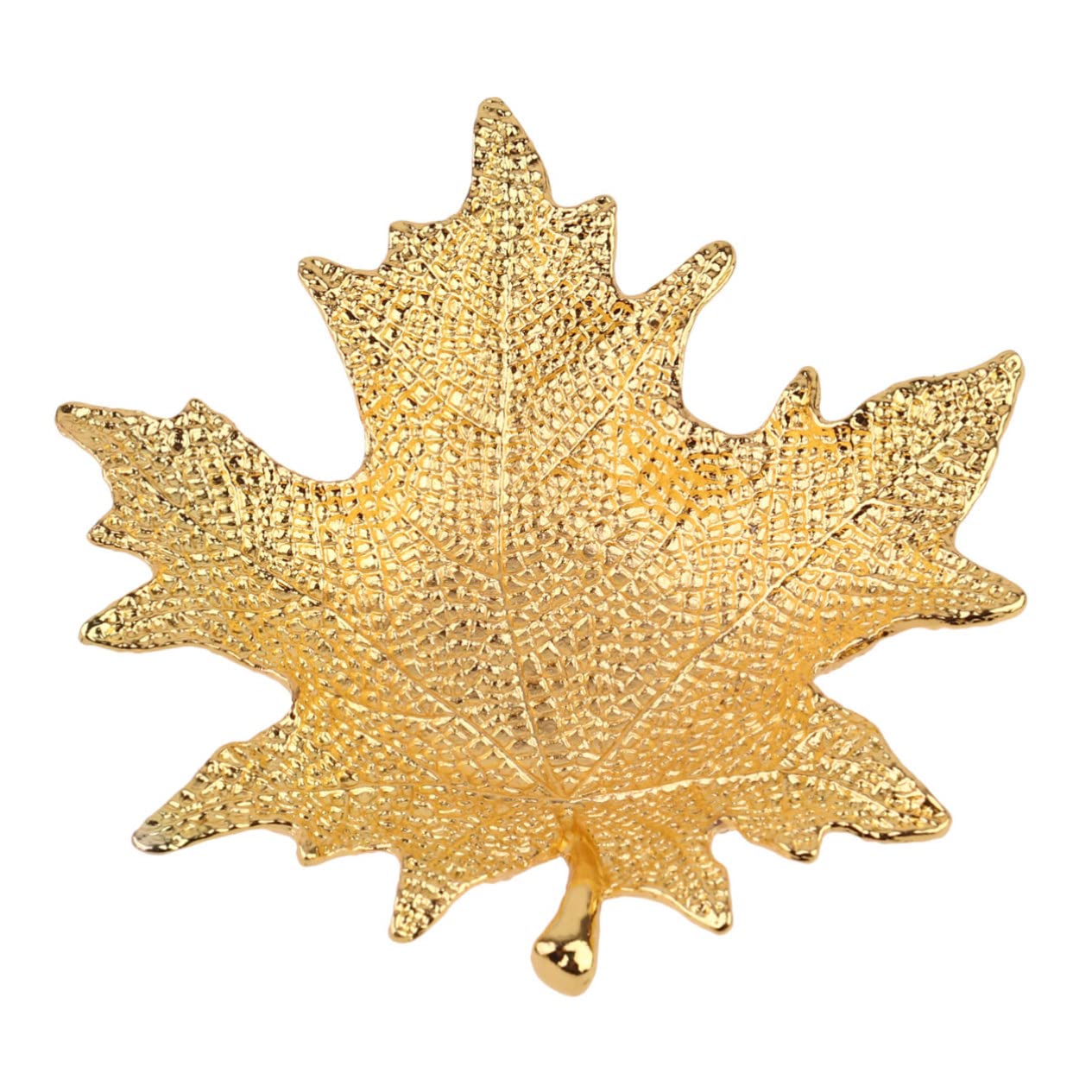 Vassoio Porta Fedi in Lega Dorata a Forma di Foglia D'acero, Organizer per Gioielli Creativo, Decorazione per Casa e Regalo di Natale