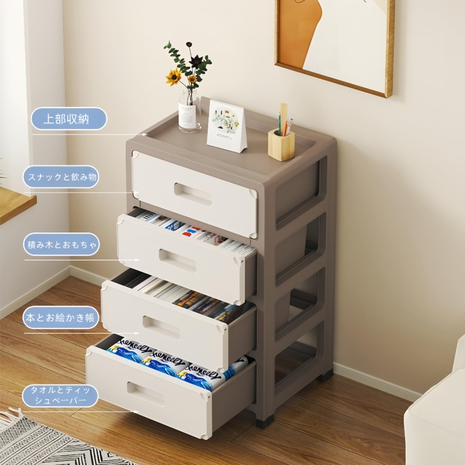 Amazon｜Ruying 収納キャビネッ キャビネット 収納ラック キッチン