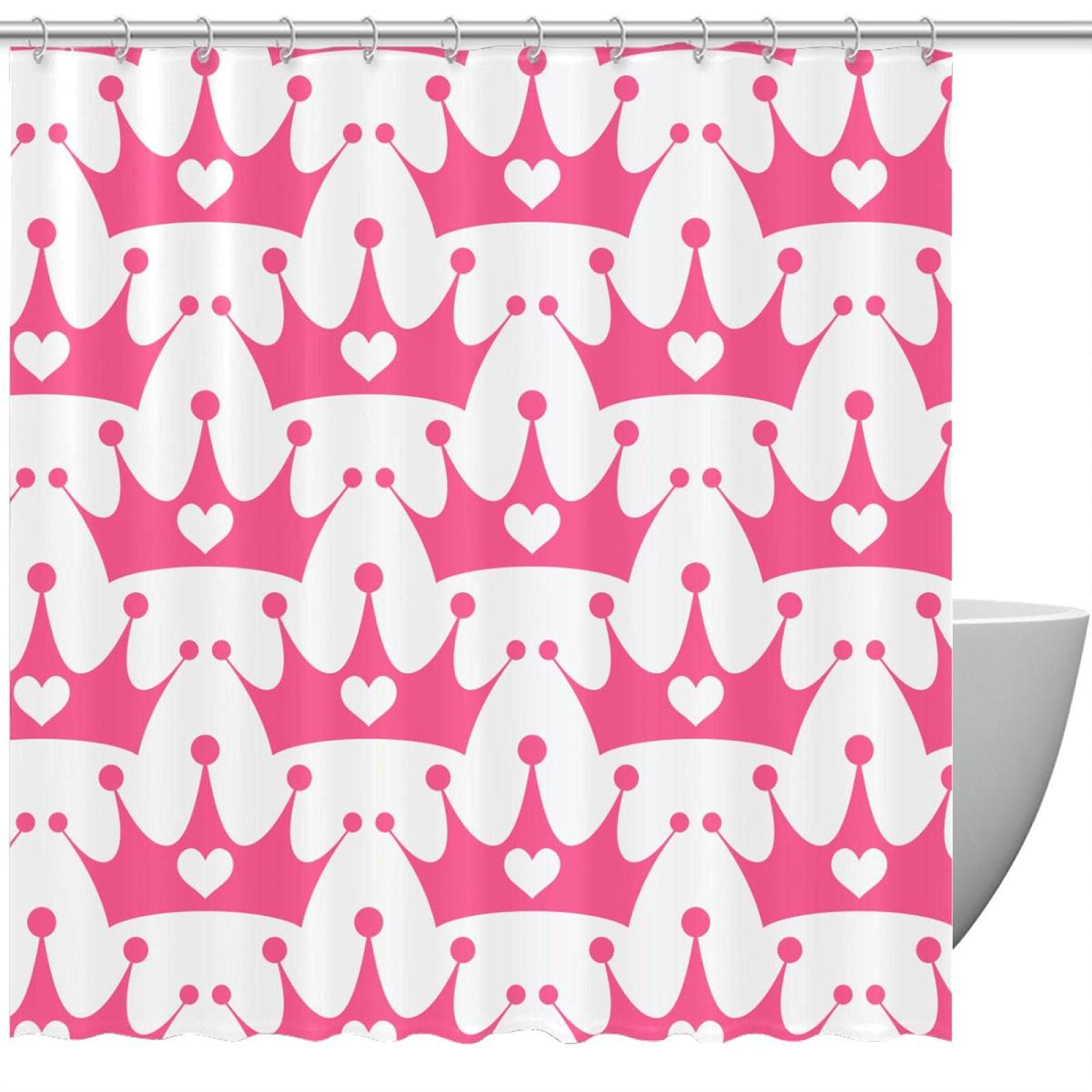 Rideau de douche rose couronne royale créez une salle de bain romantique