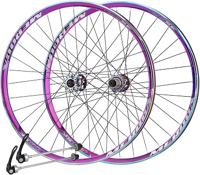Mountain Bike Wheelset, 26"/27.5" Aluminum Alloy Front 2 Rear 5 Peilin Hub, Disc Brake Quick Release Bicycle Wheel, for 7/8/9/10/11 SpeedRainbow,27.5
