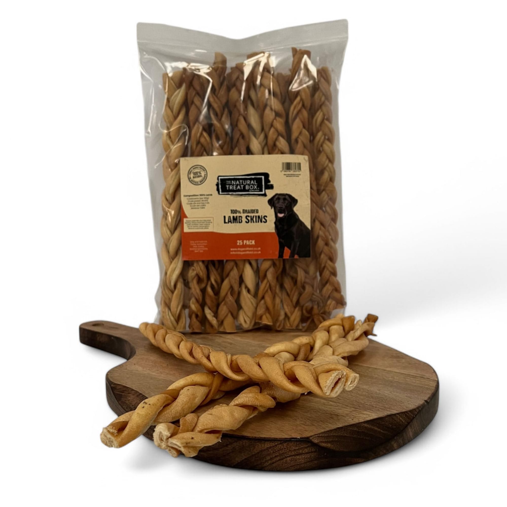 Dog & Field Lamb Braids for Dogs - 25 Pack. 100% Natural Dog Chews, High Protein Chew Treats, 44.4 g (Pack of 25)
