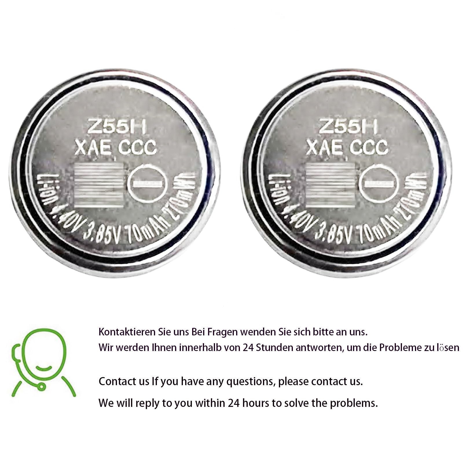 (2 pezzi) Z55H Batteria sostitutiva Z55H compatibile con WF-1000XM4 WF1000XM4 WF-SP900 Bluetooth Headphones Series Z55H CP1254 (2 pezzi) Z55H