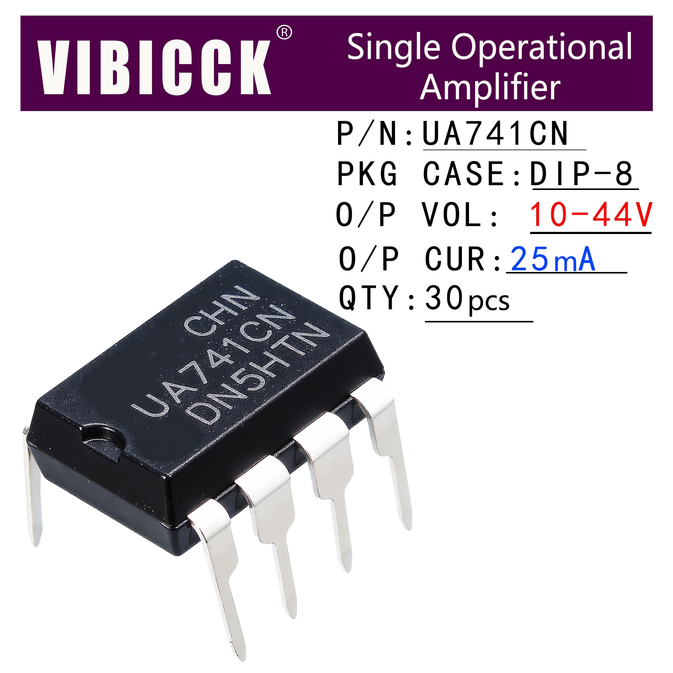 Amazon.com: VIBICCK 30pcs UA741CN UA741 Operational Amplifier