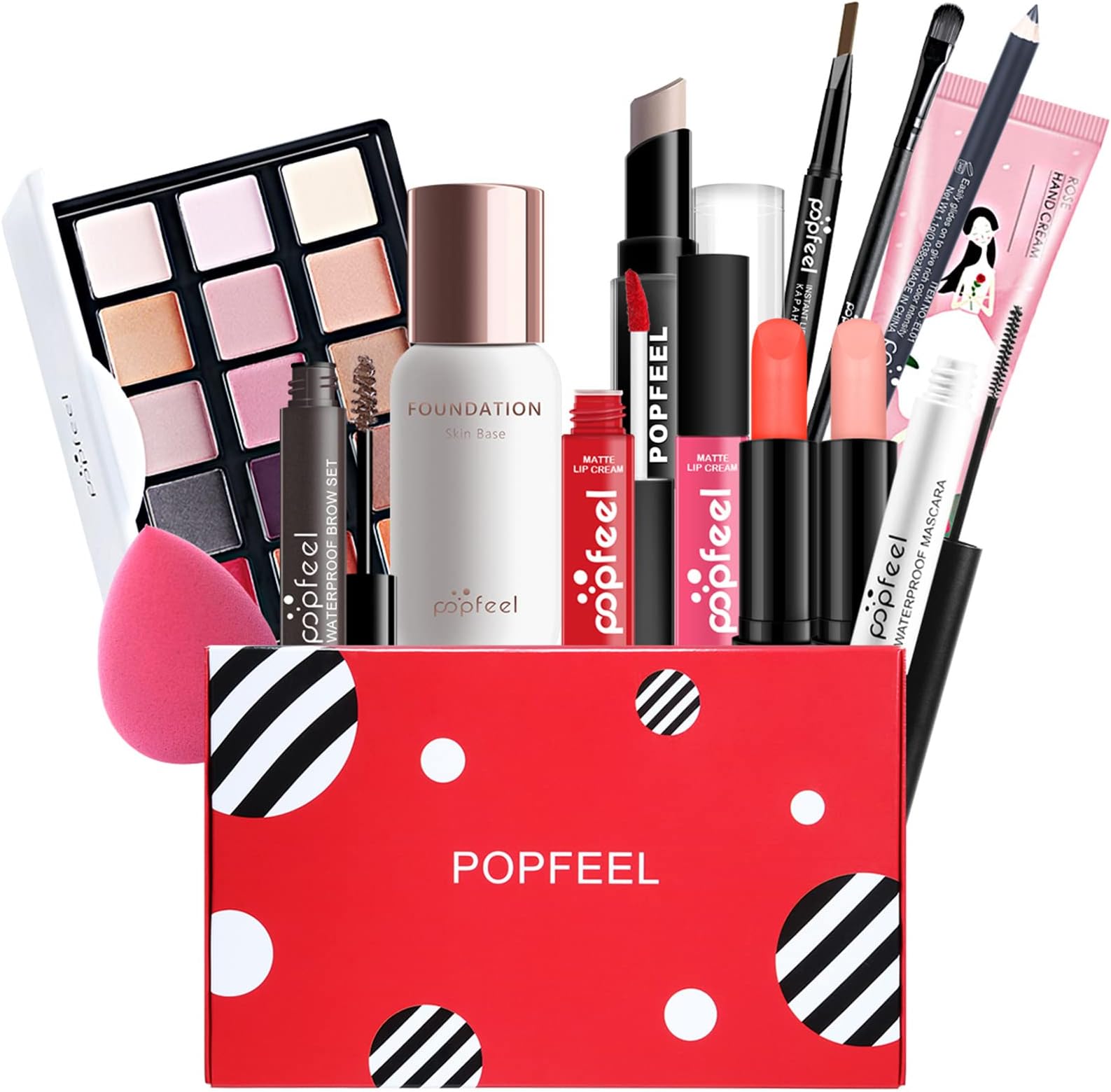 FantasyDay All-in-one Holiday Make up Gift Set | Makeup Kit for Women Full Kit Essential Starter Bundle Include Eyeshadow Palette Lipstick Blush Foundation Concealer Face Powder Mascara Lipgloss Brush