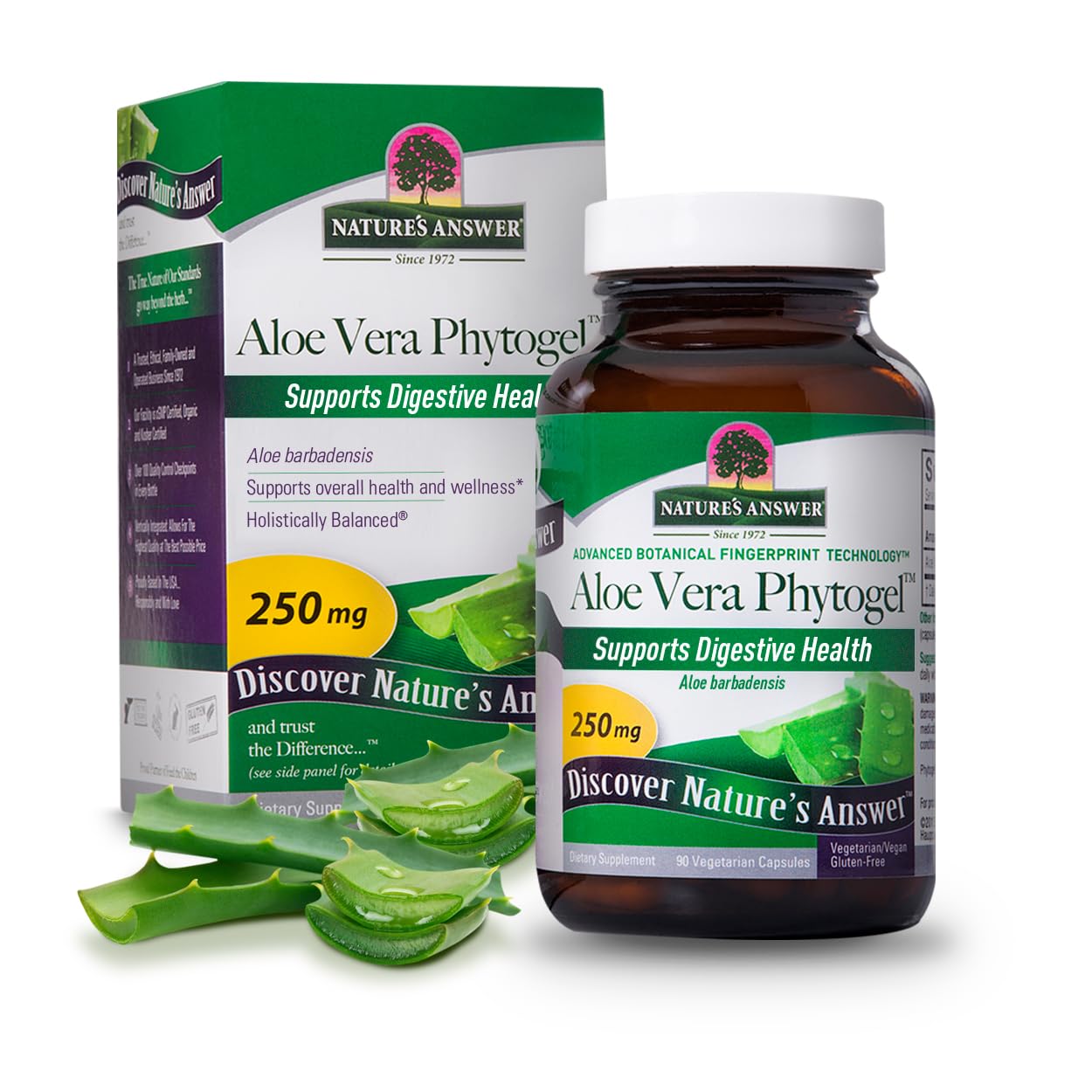 Nature's Answer's Aloe Vera Phytogel | Supports Digestive Health | Vegan, Non-GMO | Veggie Capsules 90Ct