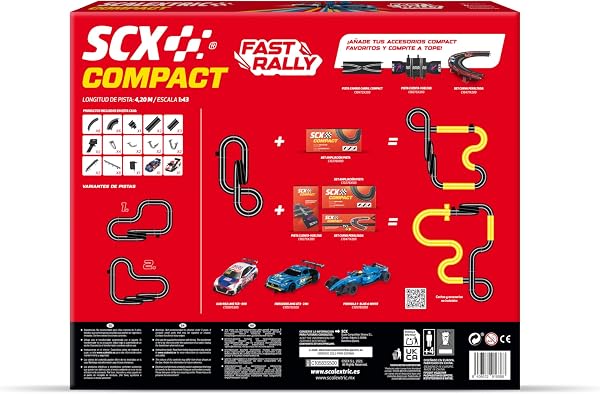 Visita la tienda de SCALEXTRIC SCALEXTRIC - Circuito Compact - Pista de Carreras Completa - 2 Coches Incluidos - Escala 1:43 (Circuito Compact Fast Rally) in use