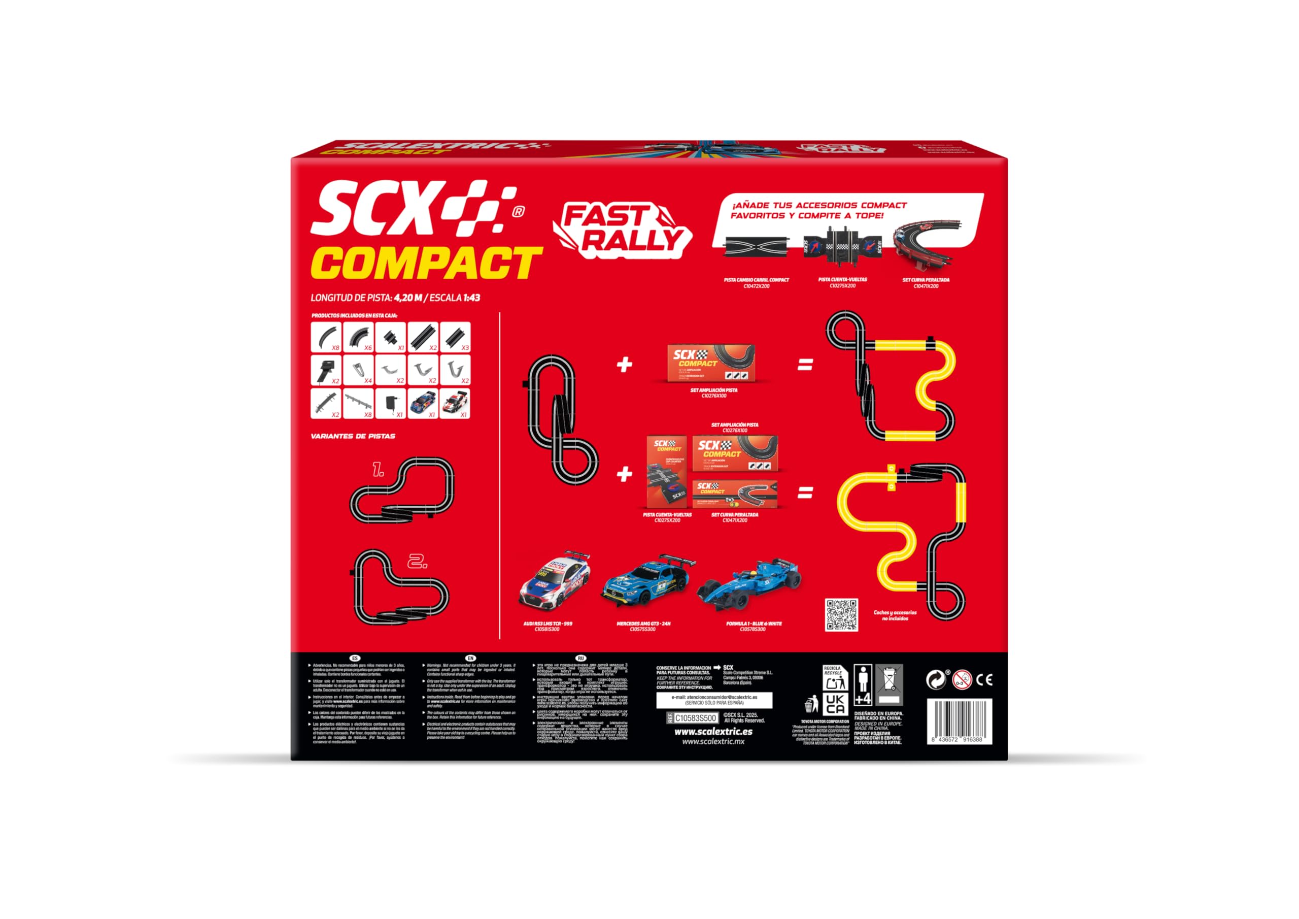 Visita la tienda de SCALEXTRIC SCALEXTRIC - Circuito Compact - Pista de Carreras Completa - 2 Coches Incluidos - Escala 1:43 (Circuito Compact Fast Rally) in use