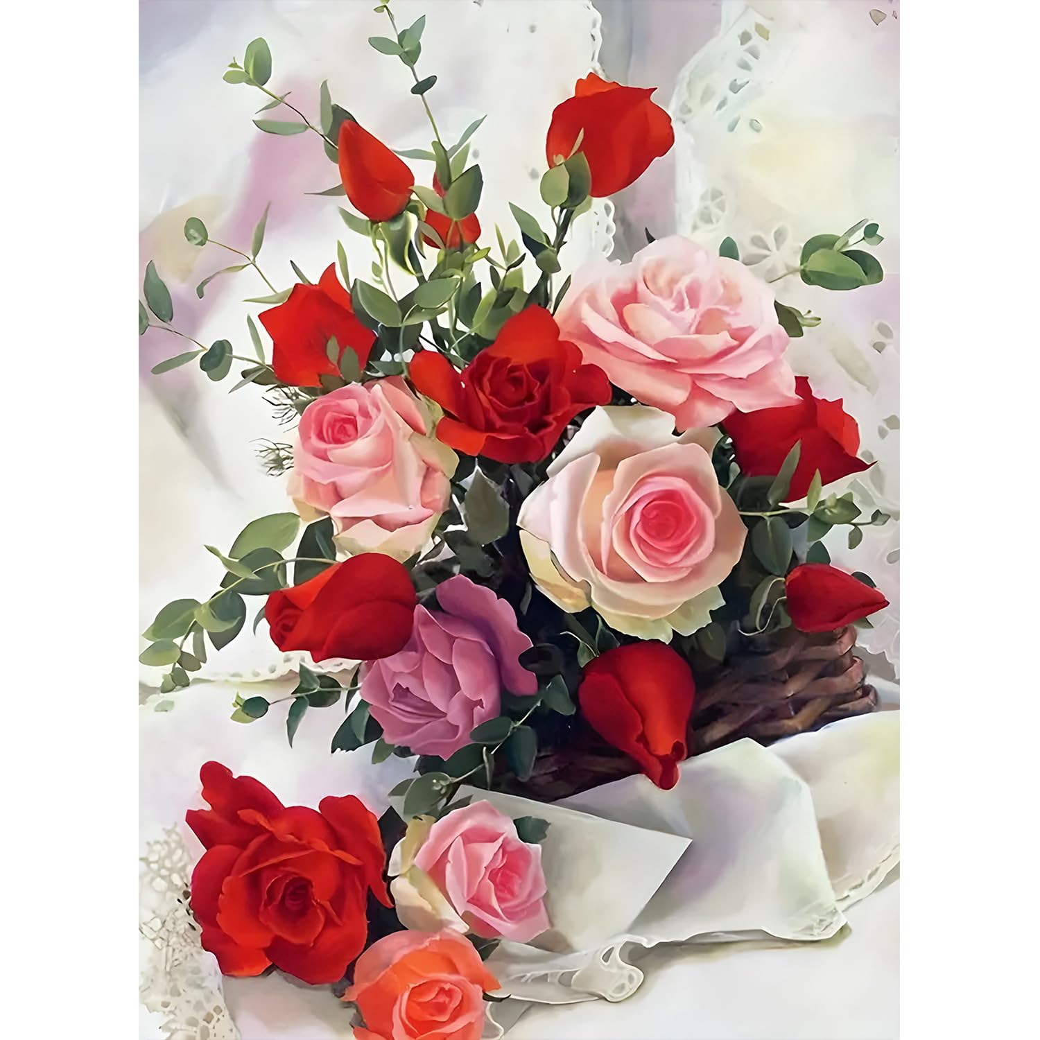 DPIDEA Diamond Painting 5D Diamond Painting Bloemen voor