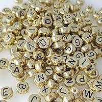 Vista 30 de 800 cuentas redondas blancas de letras del alfabeto acrílico de 4x7mm de la A a la Z, formas mixtas de plástico, cuentas sueltas a granel