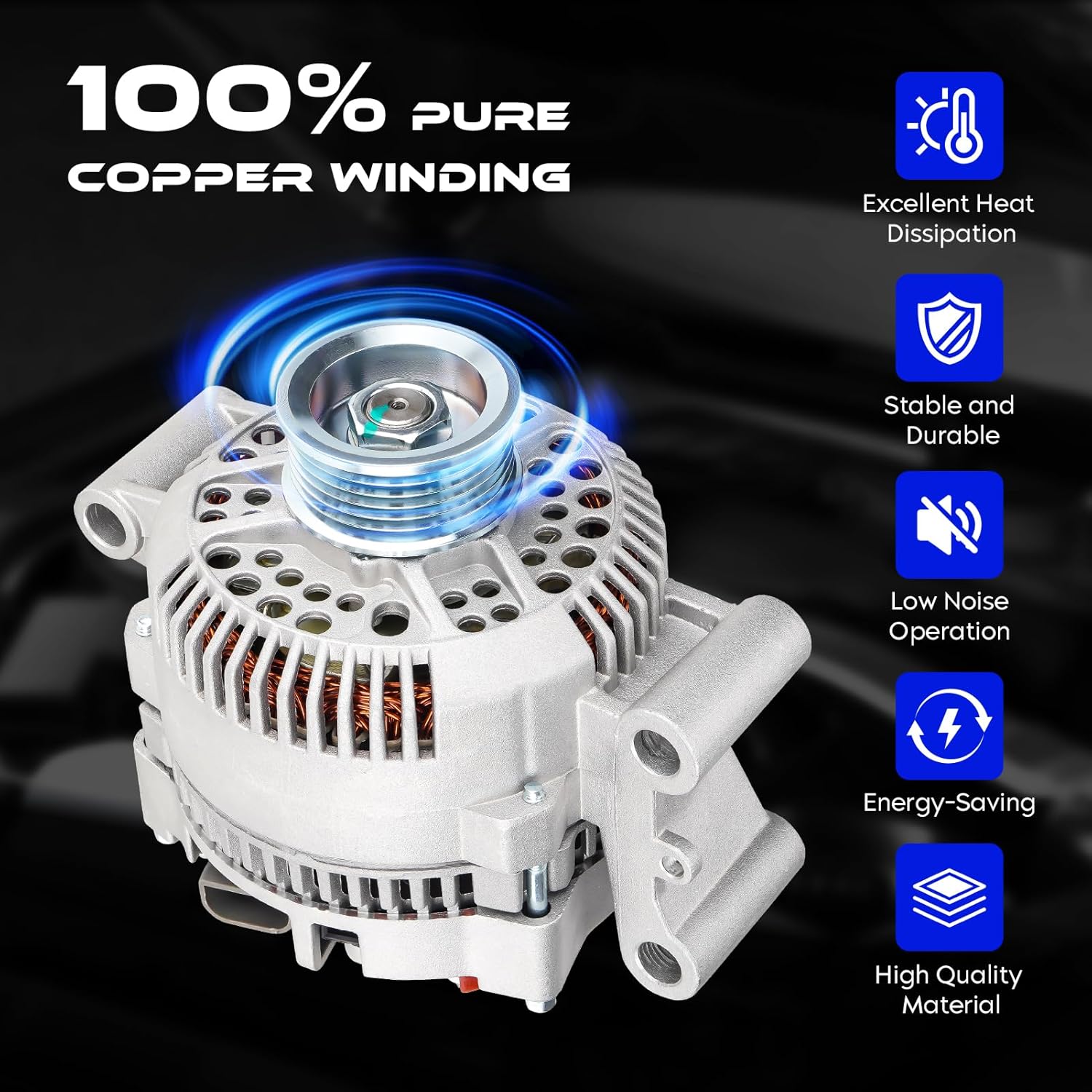 Alternator for Ford Ranger 3.0L 1996-2005, Ranger 4.0L 1996-2000, Ranger 2.5L 1998-2001, for Explorer 4.0L 1995-2000, for F350 5.8L 1996, for Aerostar 1995-1997