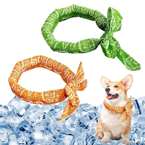 SDFWGG 2 Piezas Collar Refrigerante Perro Pañuelo Refrescante para Perros Bandana Refrigerante Lazo…