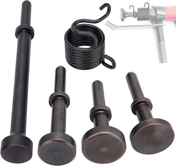 Smoothing Air Hammer Bits Set, 5Pcs Smoothing Air Hammer Tool Kit Air Hammer Atachments Air Chisel Bits, Extended Length Pneumatic Hammer Bit with Spring, Power Hammer Drills Tools & Home Improvement - 1