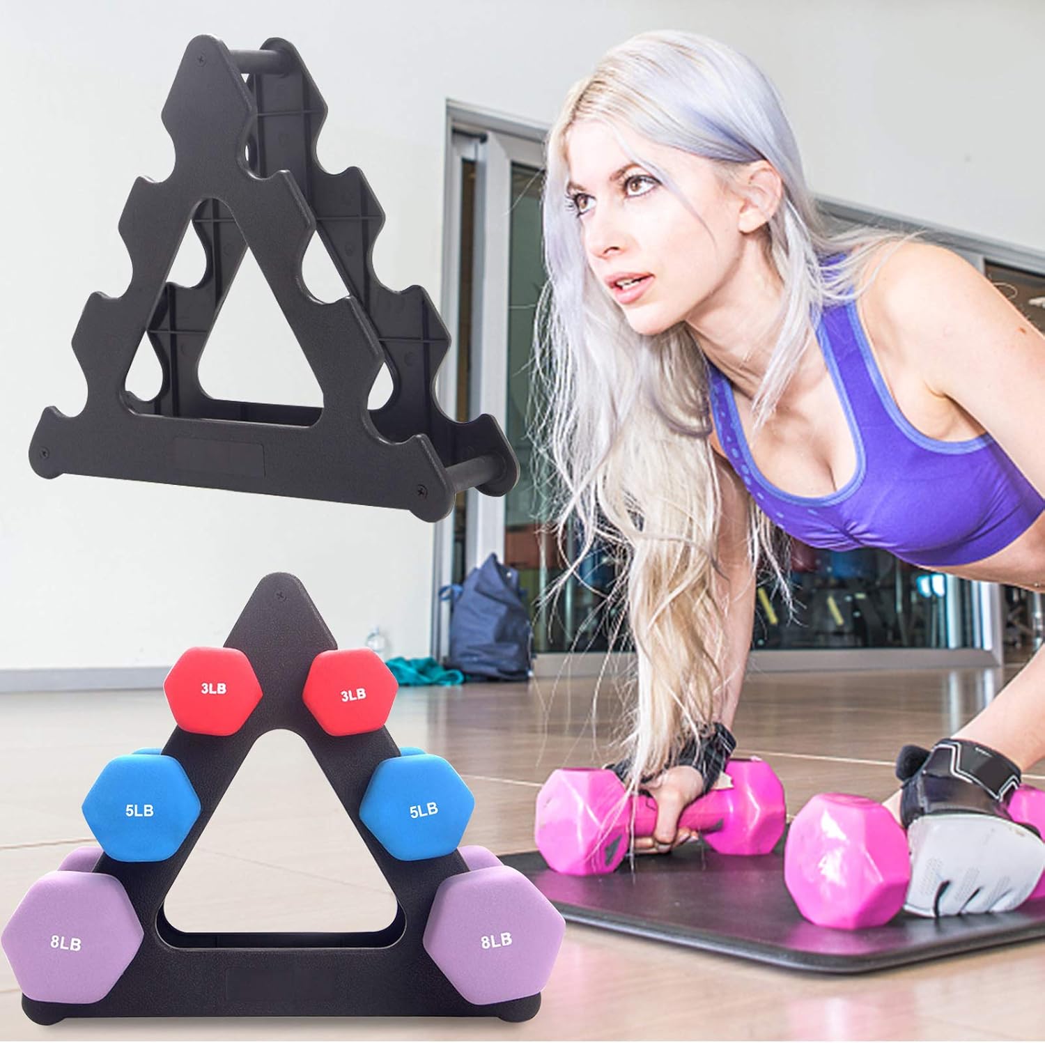 ROLLMOSS Fitness Dumbbell Rack, Dumbbell Rack Stand Only, Strength Training Dumbbell Racks Universal Weight Holder Rack for Dumbbells Weight Tower : Sports & Outdoors