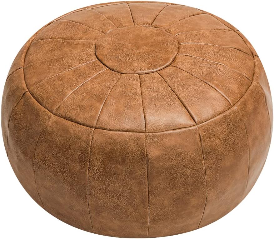 ROTOT Unstuffed Pouf Cover, Ottoman Shell, Bean Bag Chair, Foot Stool, Foot Rest, Storage Solution or Wedding (Empty & New) (Amaretto)