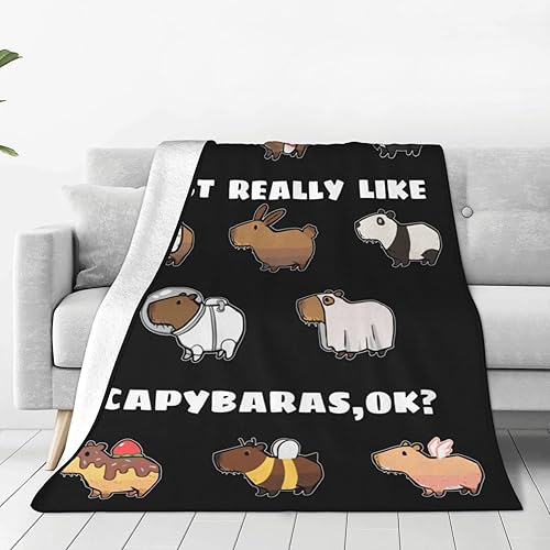 Manta Capybara con múltiples talentos y versátiles, para sala de estar, dormitorio, sofá, sofá, manta cálida y suave para niños y adultos, para