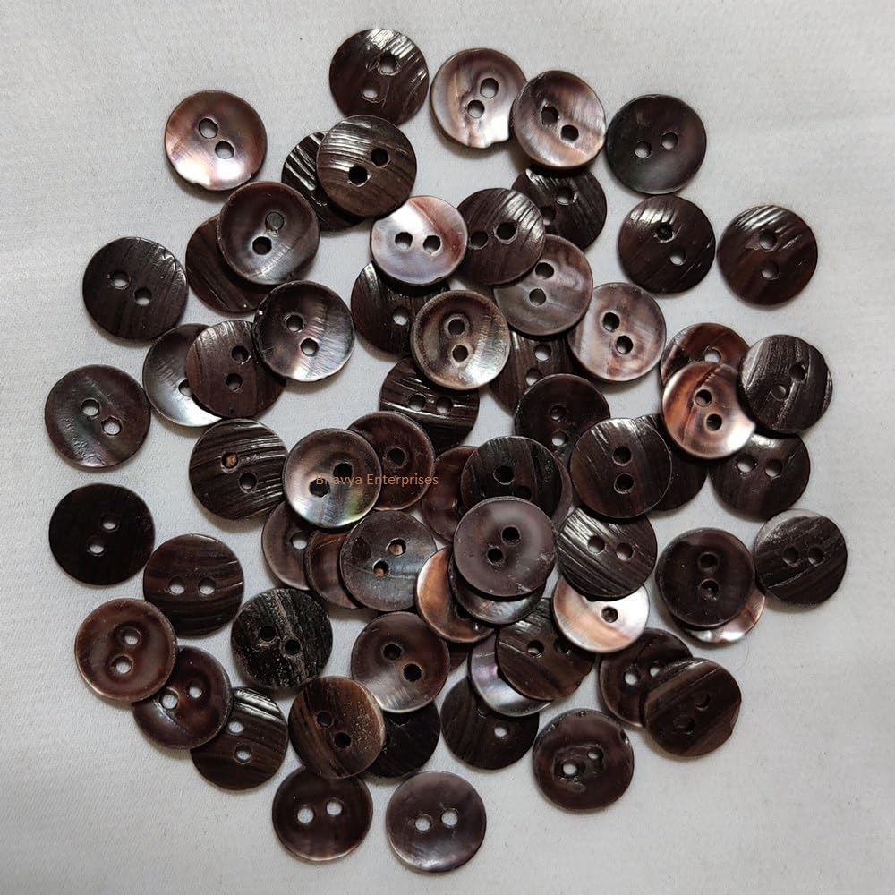 Bhavya Enterprises sea Shell Mother of Pearl 2-Hole Button for Swing Fashion Buttons,Decorative,Shirts,Pants,Kurtis and Also Used for DIY Crafts (Wine Color, Size- 1.1cm)-image-45