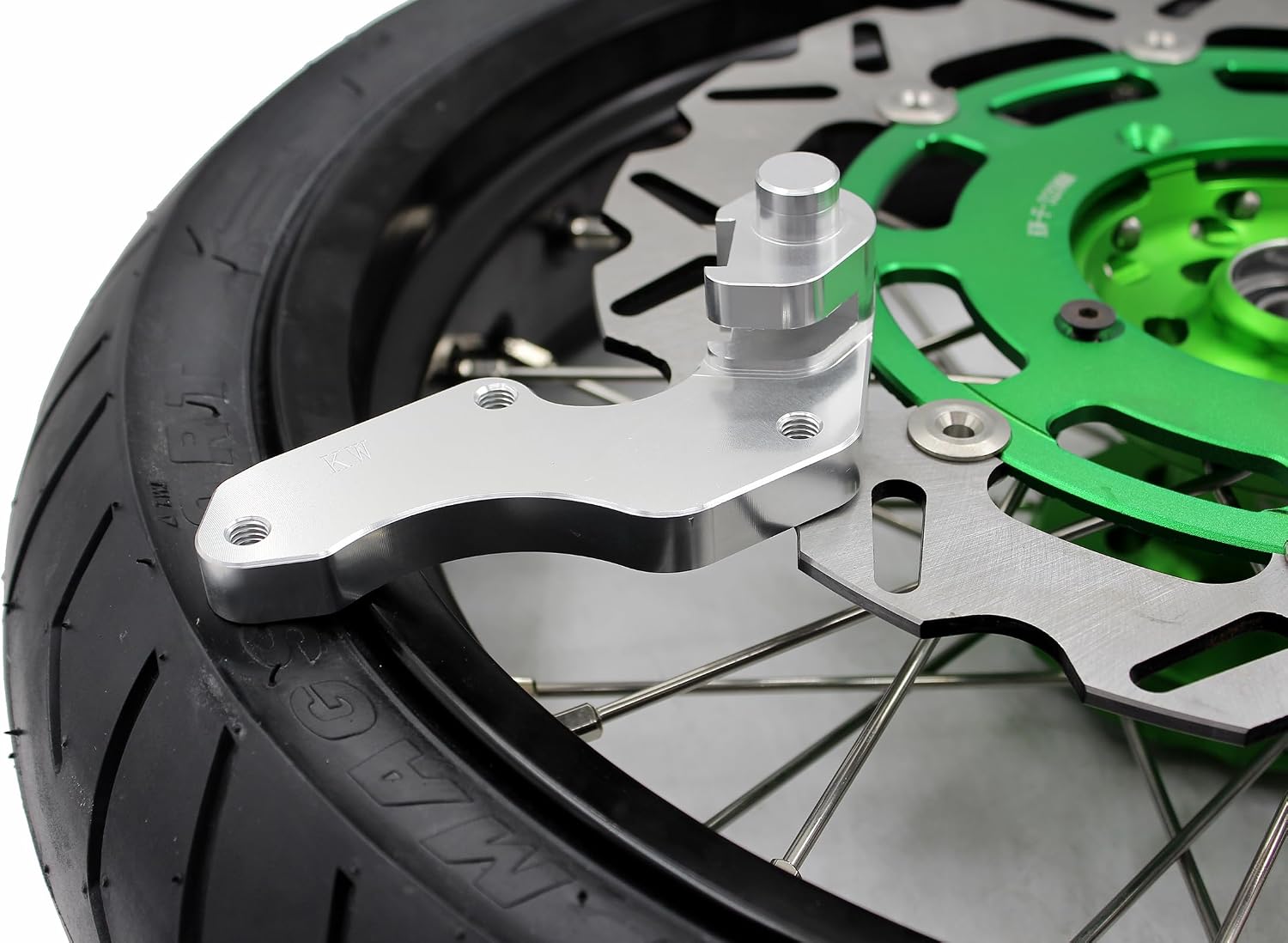 KKE 3.5 * 17"/4.25 * 17" inch Supermoto Wheels Rims CST Tires Tire Set Fit for KAWASAKI KX250F 2006-2019, KX450F 2006-2018, KX250X KX450X 2022-2024 Green Hub