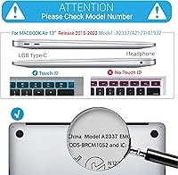 Vista 2 de IBENZER MAD-T13BKMB - Funda compatible con MacBook Air de 13 pulgadas 2022 2021 2020 M1 A2337 A2179 A1932, carcasa rígida de plástico para Mac Air