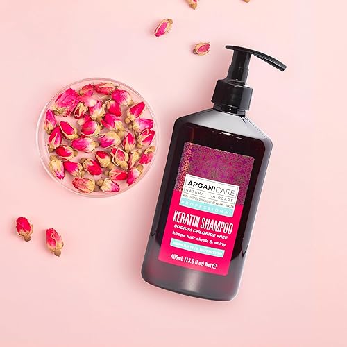 Miniatura 2 de arganicare Reparación Queratina Champú con aceite de argán orgánico certificado y Queratina para todos tipos de cabello 13,5FL oz