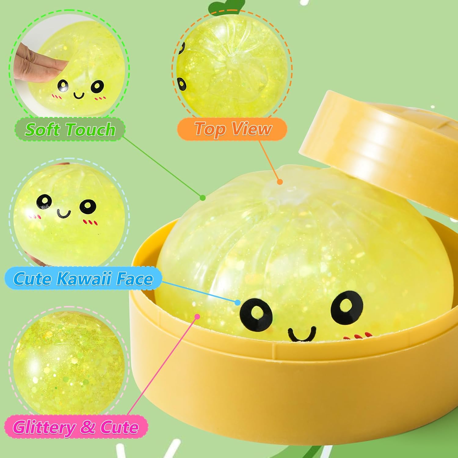 Butter Squishy 2 Packs , Squeeze Fidget Toys Slow Rising Squishies Stress Balls for Anxiety Relief, Party Favors Gifts for Kids & Adults
