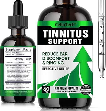 Tinnitus Relief for Ringing Ears - Natural Ear Ringing Relief Formula, Fast-Acting Tinnitus Relief Supplement for Reduce Ear Noise, Safe for Men & Women,60ml