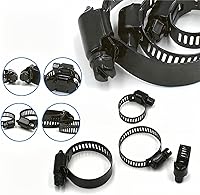 Vista 8 de Abrazadera de manguera de acero inoxidable ajustable de 6 a 1.496 in, abrazaderas de manguera de engranaje helicoidal, kit surtido para fontanería