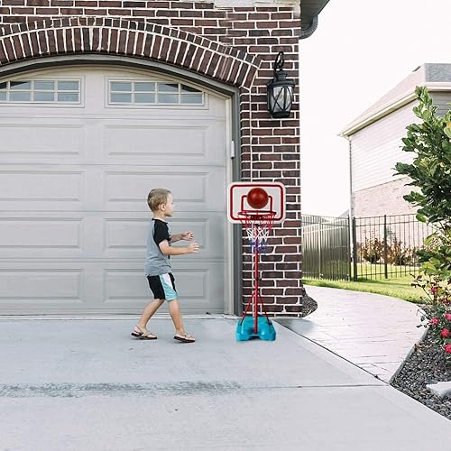 Miniatura 8 de Fajiabao Toddler Basketball Hoop Indoor Adjustable Height Kids Basketball Hoop Outdoor Mini Poolside Basketball Goal with Base, 3 Mini Rubber