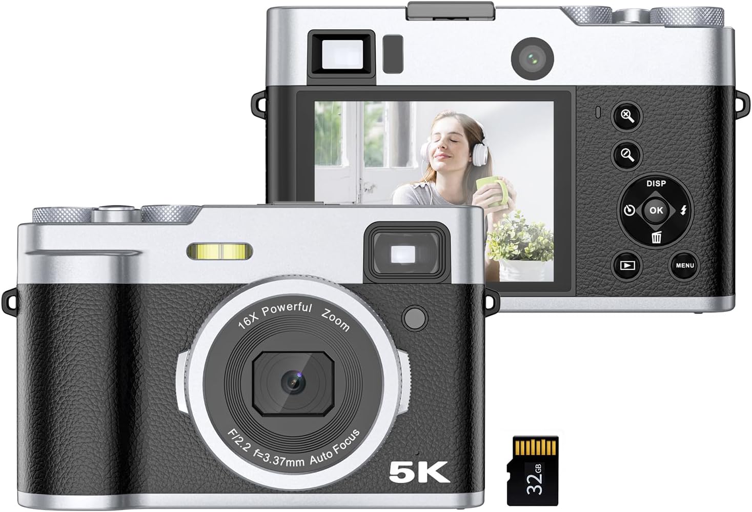 5Kデジタルカメラ 48MP 16倍ズーム 5K デジタルカメラ オートフォーカス デジカメ 48MP デュアルレンズ