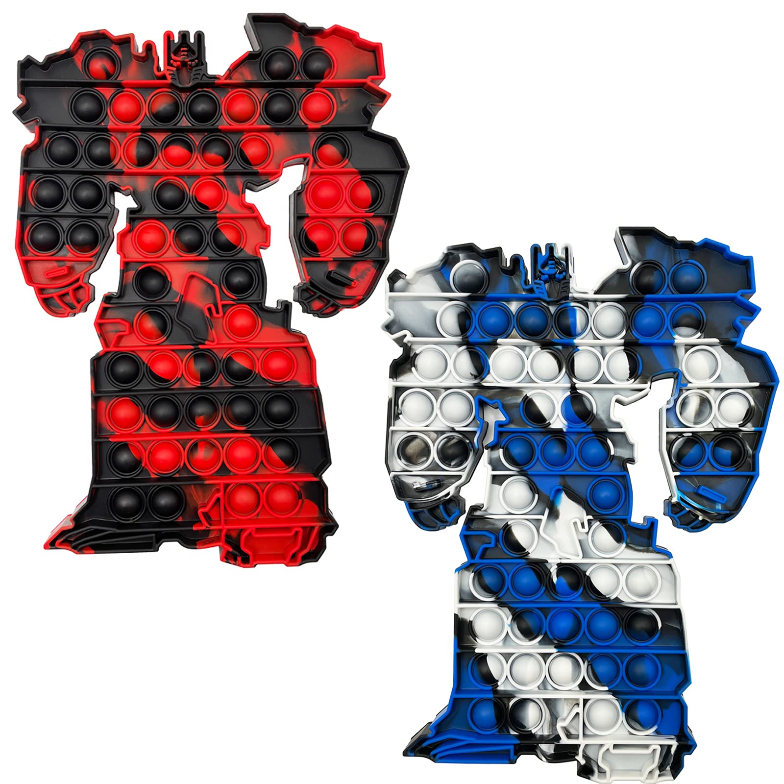 ZoariumBig Pop Popper Fidget Toy, Jumbo Pop Bubble Fidget Toys That Suitable for ADHD and Early Educational Toddler Baby, Stress Reliever Pop Pop Fidgets Poppet Gift for Boys and Kids- 2 Pack