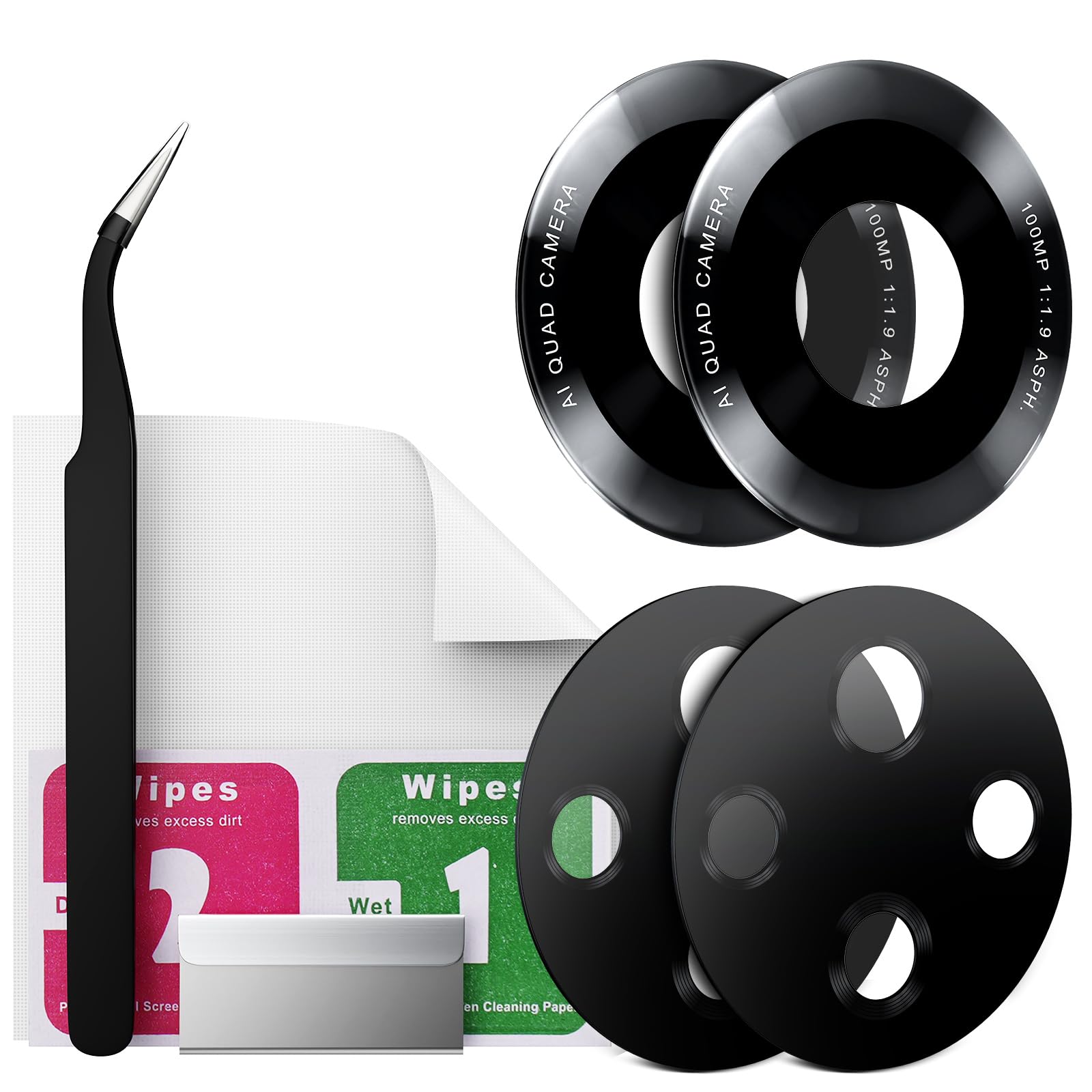 Kit Sostituzione Vetro Fotocamera Per Honor 50 - 2 Pezzi Lente Posteriore Originale HD Con Strumenti Di Riparazione (Pinzetta, Lama, Panno)