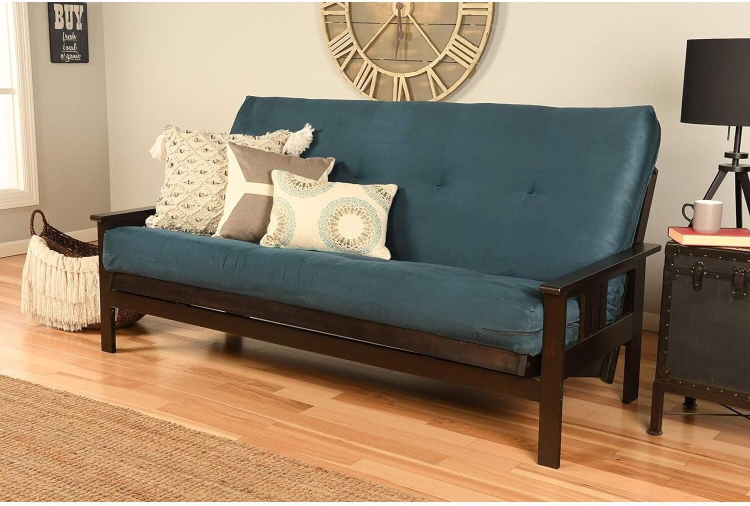 Maykoosh Wooden Futon Frame Set - Espresso Finish Convertible Sofa Bed Frame
