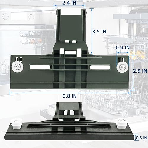 Miniatura 4 de Paquete de 2 piezas de ajuste de rejilla superior para lavavajillas W10350376 con piezas superiores W10195840 y W10195839 y W10250160 y W10508950
