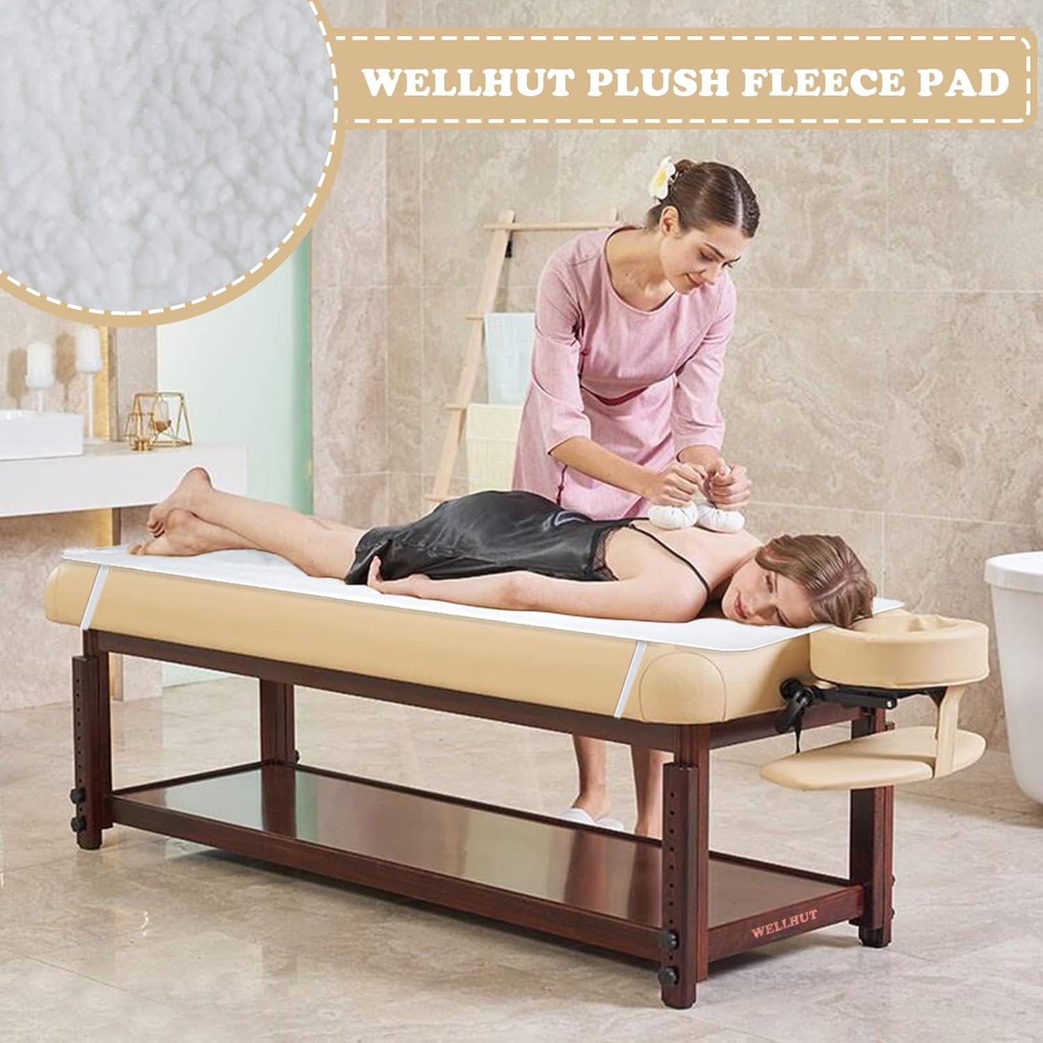 WELLHUT Massage Table Warmer Heating Pad, UL Certified Spa Massage Bed Warmers, Deluxe Fleece Table Cover w/ 5 Heat Levels, 8 Timer Settings, 12 Ft Cord, Machine Washable : Beauty & Personal Care