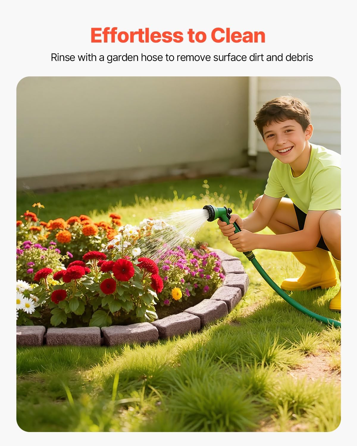 VEVOR Faux Stone Landscape Edging, No Dig Garden Edging Border, Flexible Blocks for Lawn Edging, Flower Beds, Driveway, Yards with 12 Spikes, 4 Pack 24 Bricks 16FT Kit, 46.5" Lx 3.7" W x 2.2" H, Brown