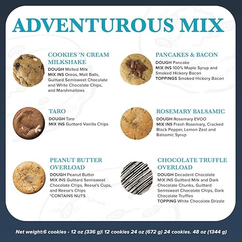 Miniatura 6 de The Cravory Galletas recién horneadas  Paquete variado de mezcla aventurera  12 galletas, 2.0 onzas cada una  Sabores surtidos  Horneadas frescas