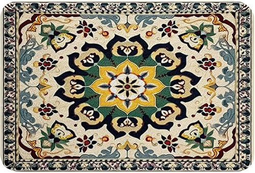 Miniatura 97 de Erosebridal Tapete de baño oriental vintage, Art Deco floral para puerta de entrada, tapete de baño tribal bohemio, tapete de baño tradicional