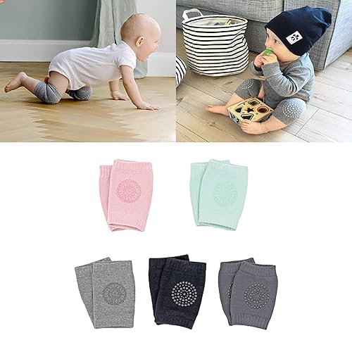 Miniatura 2 de Rodillera de bebé para gatear, rodilleras para bebés, calentadores elásticos de piernas, protector de piernas antideslizante para niños pequeños (5