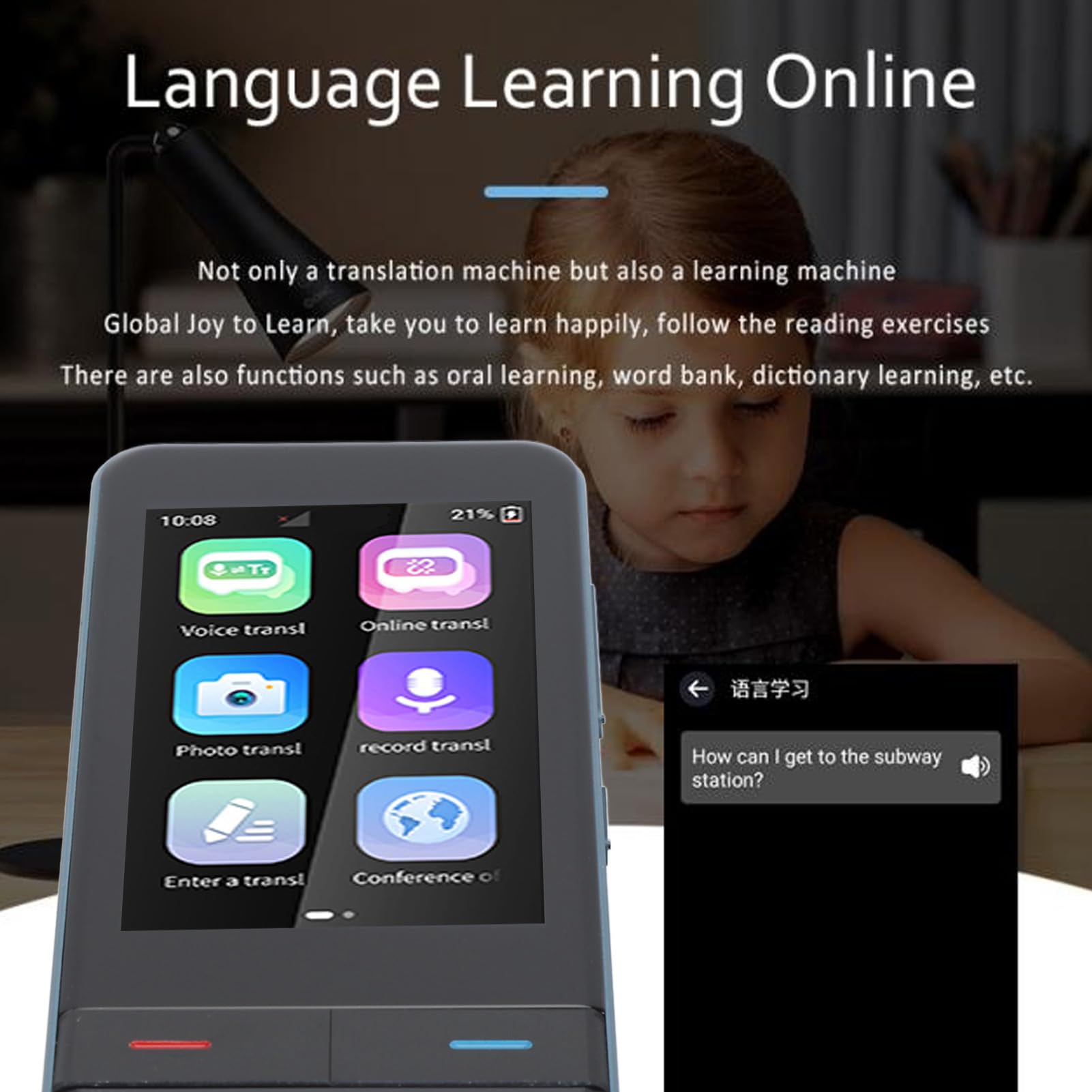 Traduttore AI WiFi 139 Lingue Dispositivo di Registrazione di Traduzioni Offline per Appassionati di Lingue e Studenti