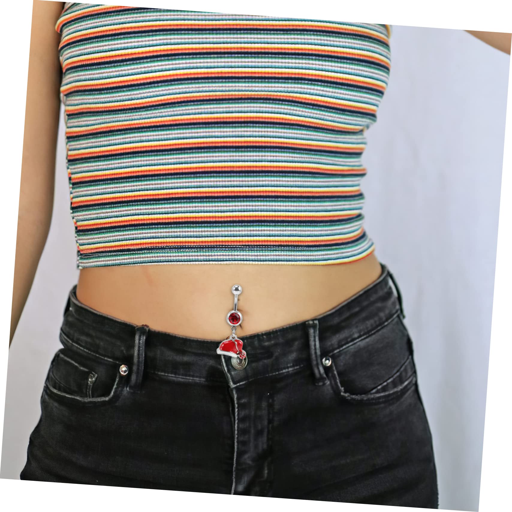 ABOOFAN Pezzi Natale All'Ombelico Ciondola Gli Della Natale Piercing All'Ombelico Ciondola Piercing Womans