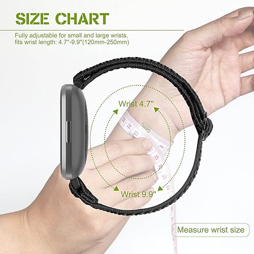 Miniatura 4 de Compatible con Fitbit Versa 2 bandas para mujeres y hombres, correa deportiva de nailon trenzado elástico transpirable para Fitbit VersaVersa 2Versa