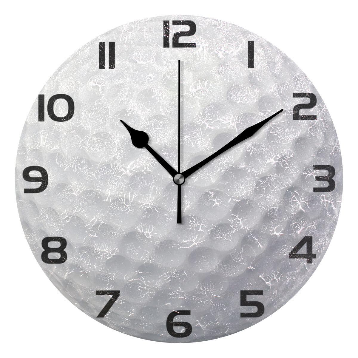 Horloge murale peinte acrylique WellLee ronde au mouvement silencieux et fluide