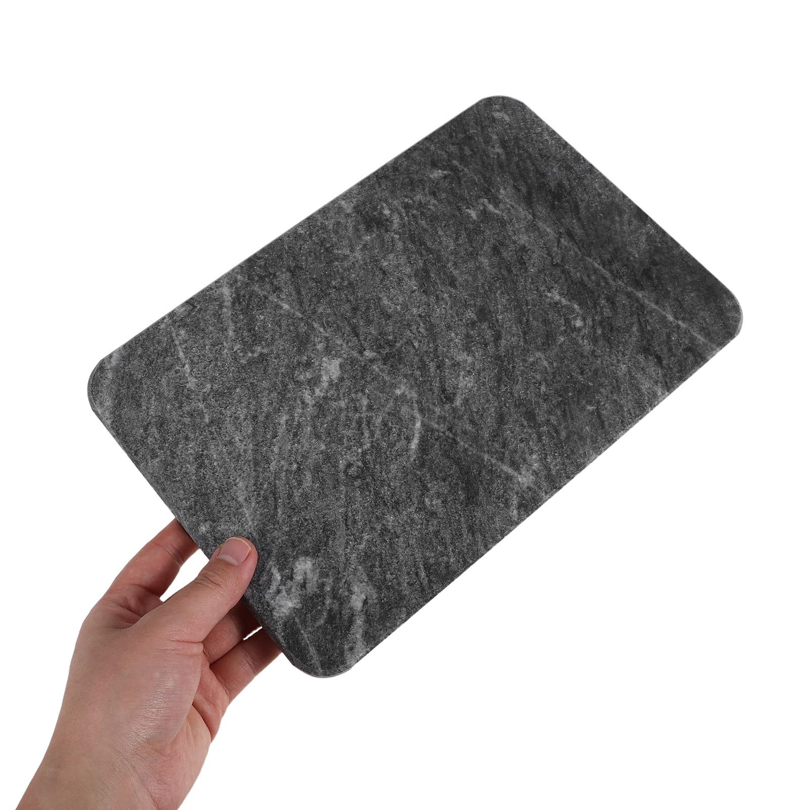 Tabla para Cortar de Mármol Natural Negro Textura Única Rectangular, Uso Versátil y Práctico para Cocina y Presentación Moderna de Alimentos