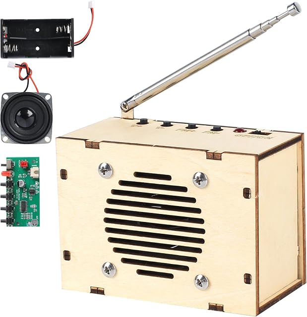 Science Kits pour les enfants âgés de 8 à 12 ans STEM Kits pour enfants de 8 à 10 ans, STEM Jouets construisez votre propre FM Kit radio, DIY Circuits électroniques à enclencher Projets Cadeaux pour les adolescentes Garçons 9 11 13 15 16+ (Bois classique)