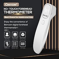 Vista 2 de Berrcom Non Contact Infrared Thermometer Digital Forehead Thermometer for Adults and Kids Temperature Thermometer 3 in 1 with Fever Alert Touchless