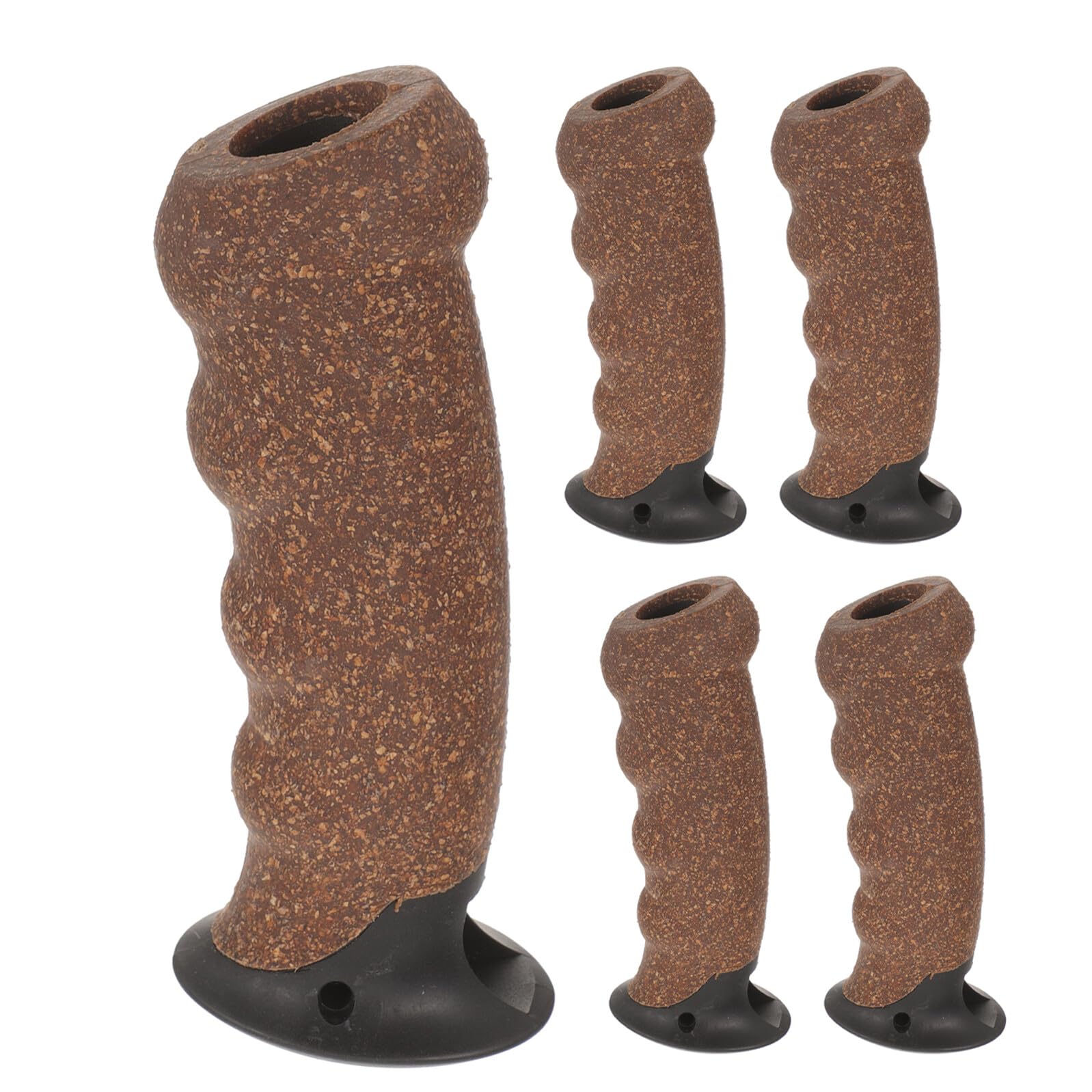 Lot de 5 Poignées de Remplacement Antidérapantes en Liège Naturel pour Bâtons de Randonnée et Trekking, Poignée Droite Ergonomique Jaune, Confort de Prise, Compatibles