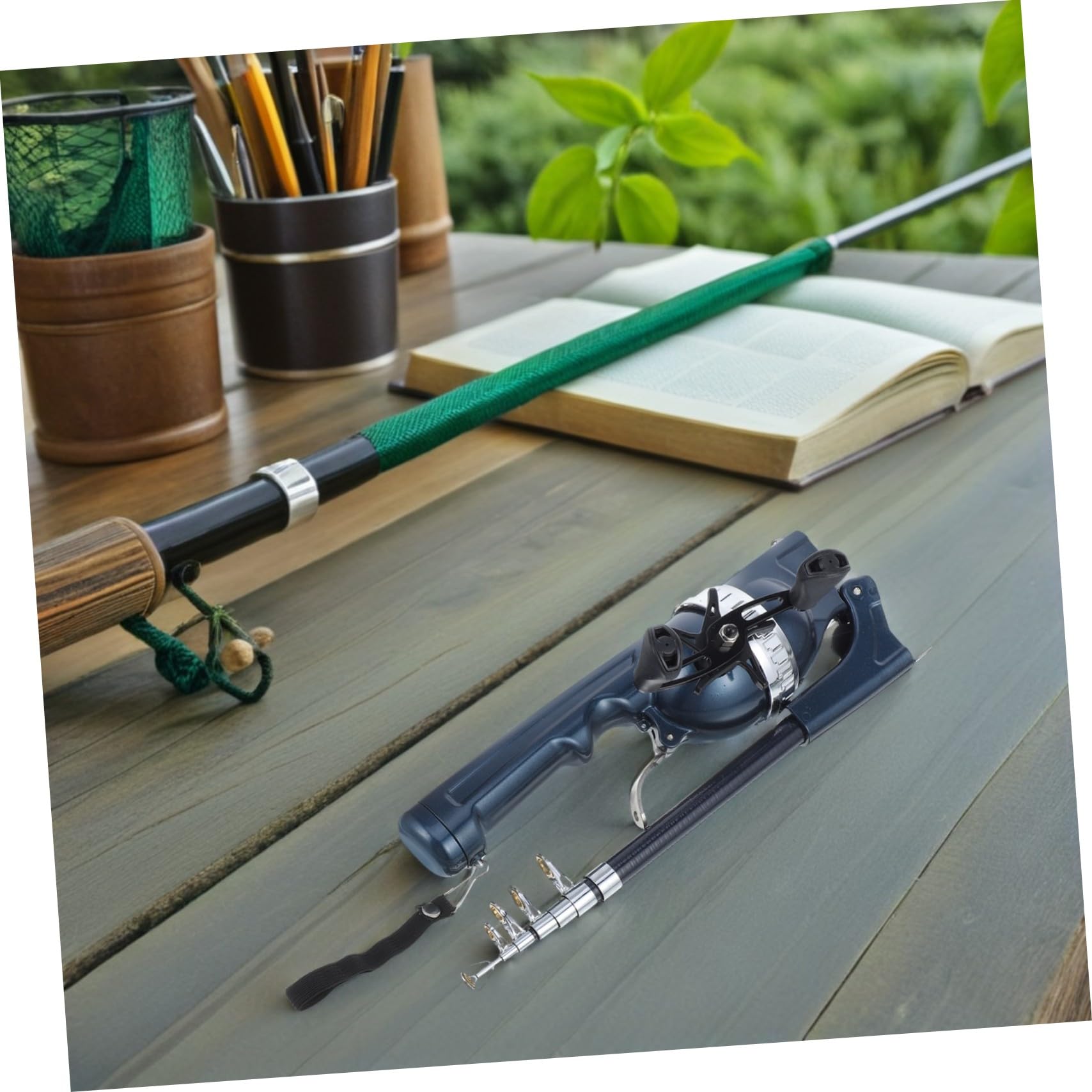 Toddmomy 2 Szt. Portable Collapsible Fishing Rod Combo with Integrated Reel Telescopic Pocket Fishing Gear for Travel Hiking Saltwater And Freshwater Use