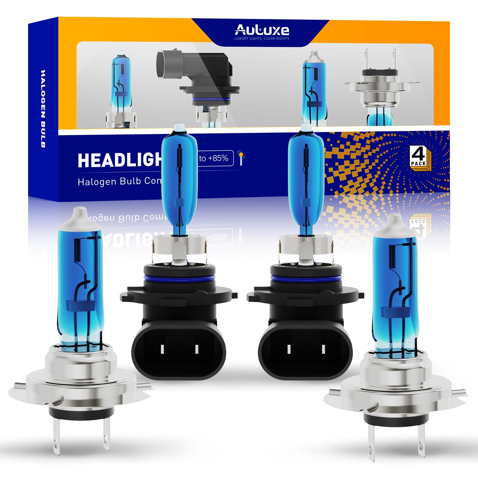 Compatible with Subaru Legacy 2005-2014/Outback 2010-2014 Halogen Headlight Bulb Combo - 185% Brighter 5000K White High/Low Beam, Plug and Play, 4-Pack
