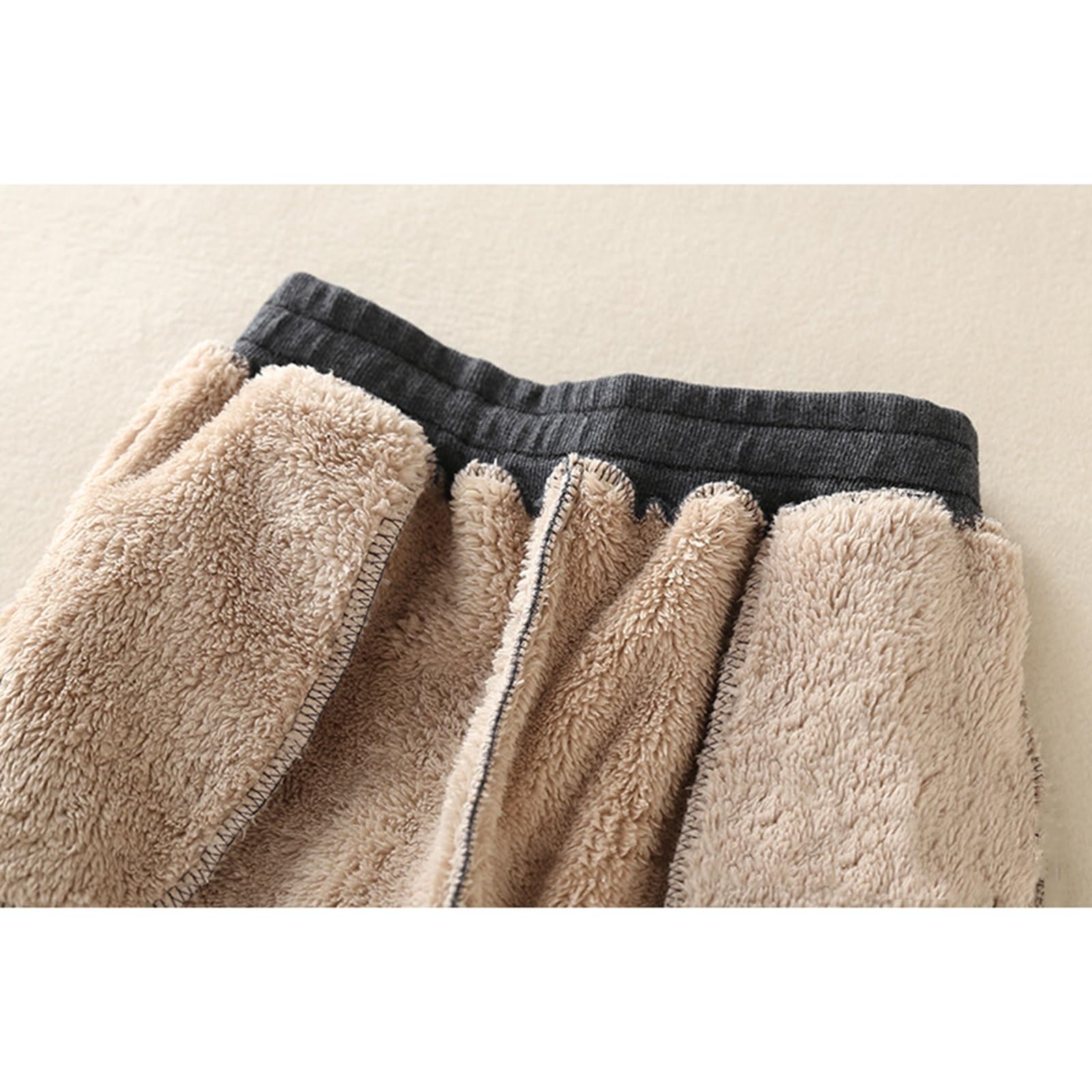 Pantalon Doublé en Peluche pour Femme Pantalon de Randonnée Thermique Chaud avec Poches Leggings Taille Haute Pantalon Droit Pantalon Ample Classique Confortable Automne Hiver