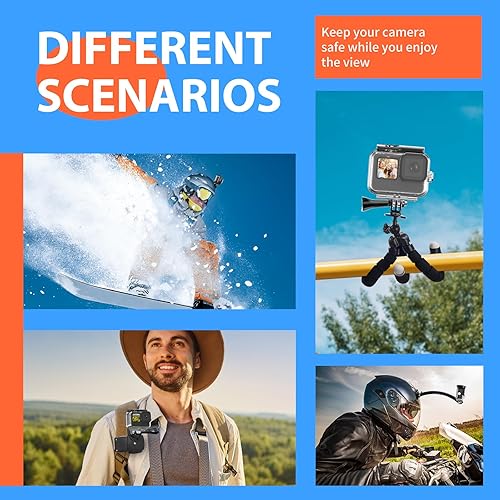 Miniatura 8 de HONGDAK Kit de accesorios para cámara de acción, kit de accesorios para cámara deportiva 65 en 1, compatible con todos los GoPro Hero 11 10 9 8 7 6