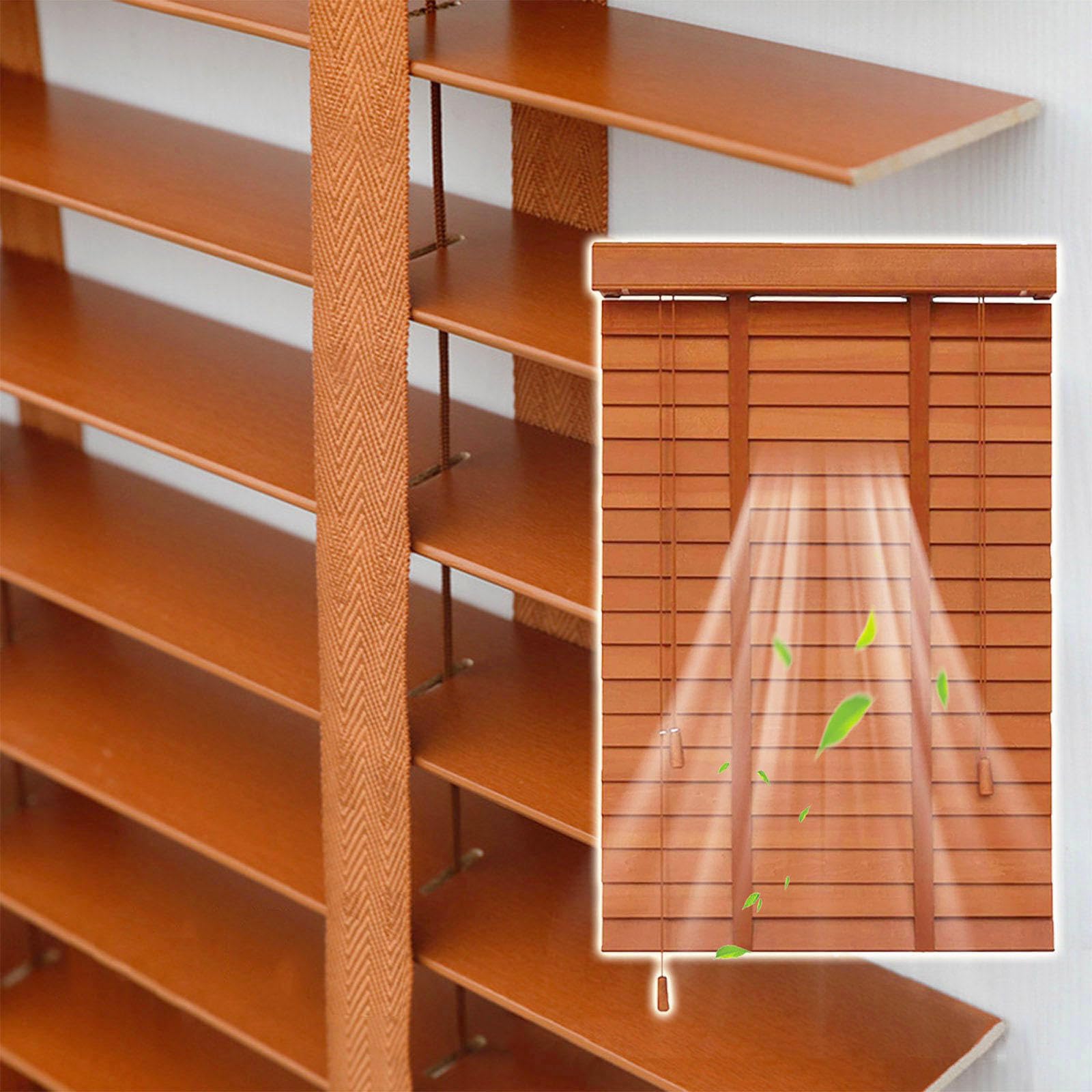 Wooden Venetian Blinds for Windows,Horizontal Blinds,Light Filtering Wooden,WxH-60x180cm/23.5x71in